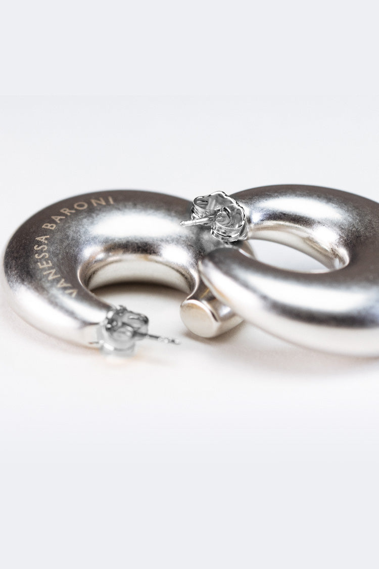 Moon Earring in Silver Vintage