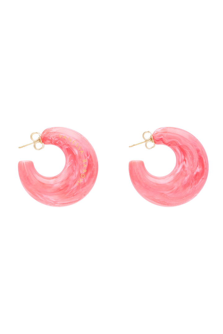 Moon Earring in Strawberry Icecream