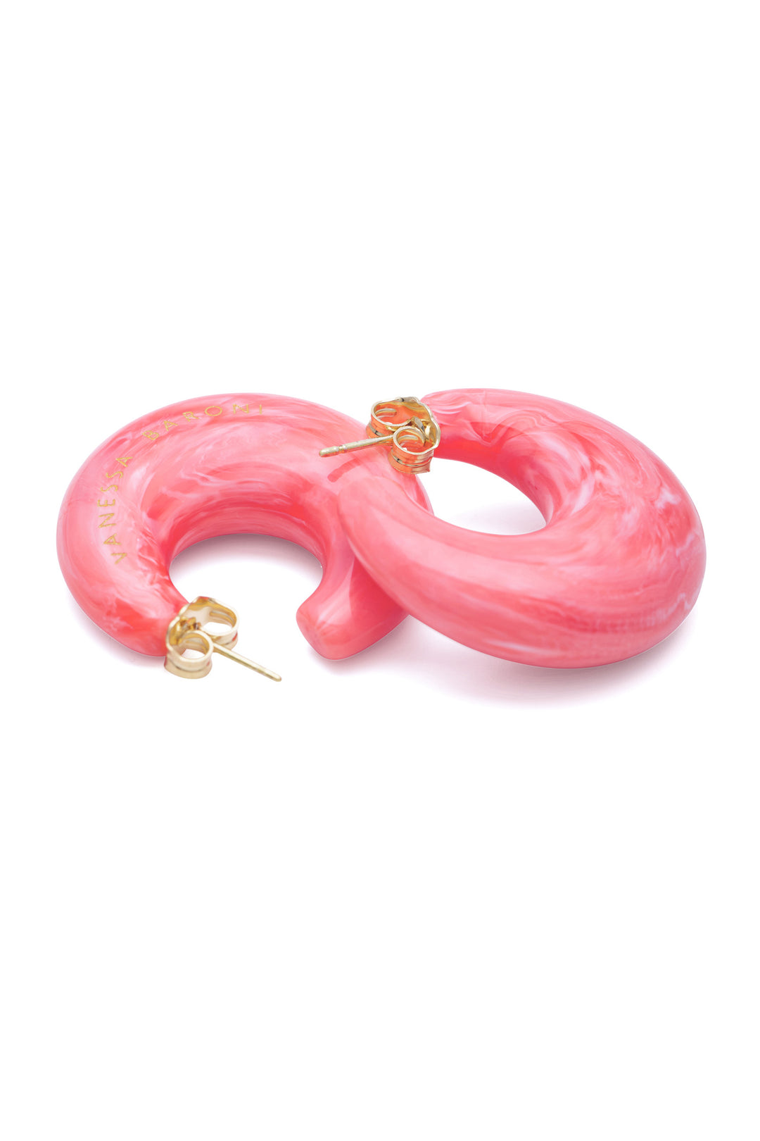 Moon Earring in Strawberry Icecream