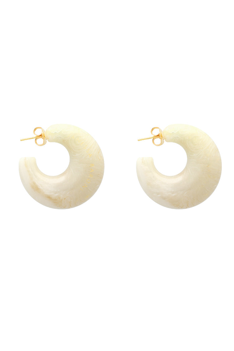 Moon Earring in White Marble