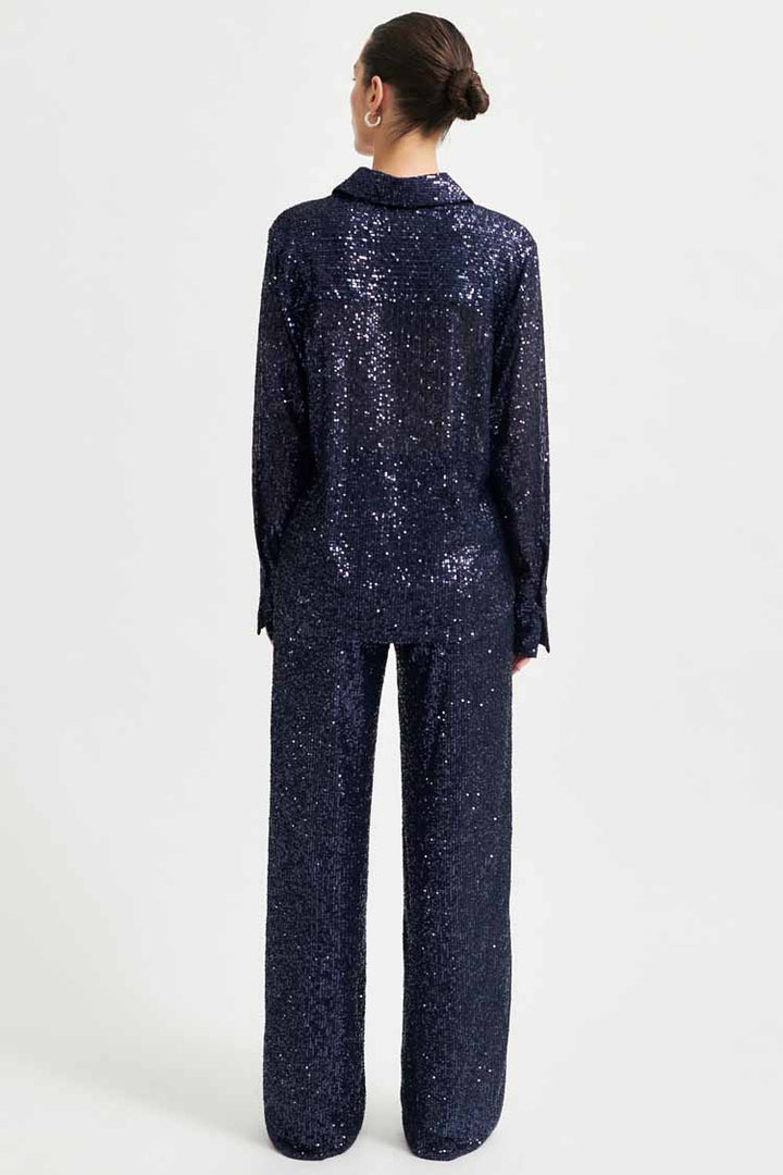 Moonshine Sequin Trouser in Night Sky