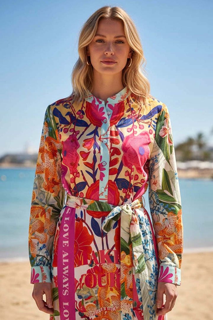Mosaic Flowers Midi Dress