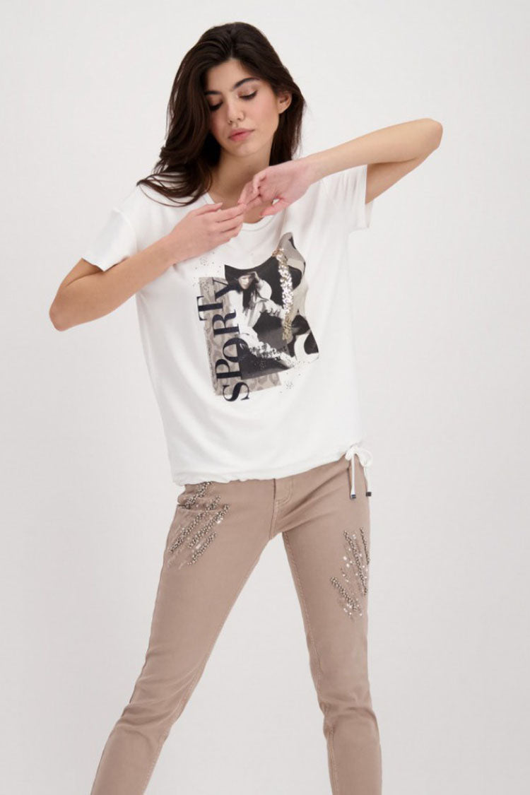 Motif Tie Sporty SS Top