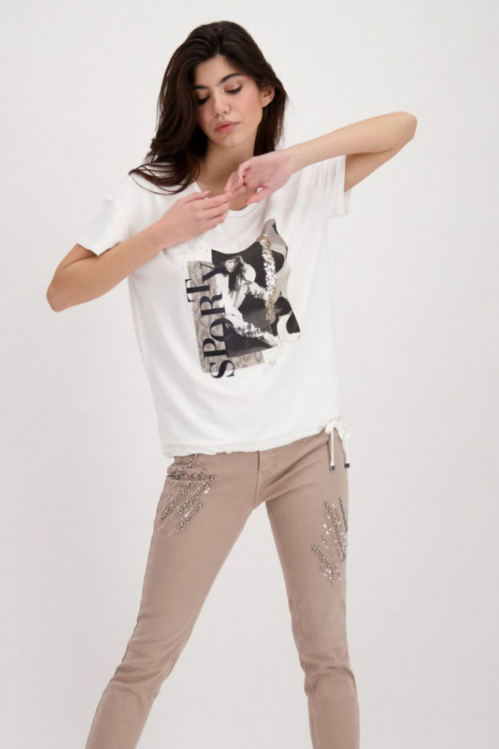Motif Tie Sporty SS Top