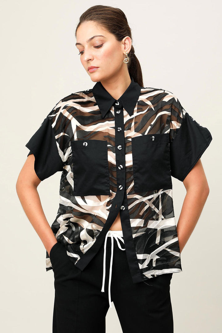 Muse Shirt in Champagne Noir