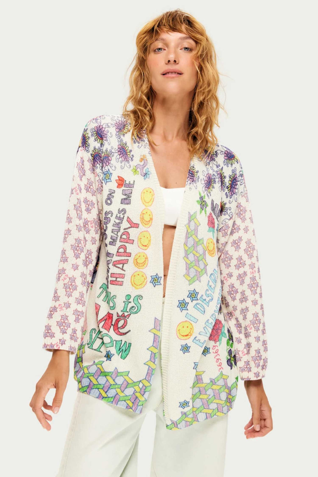 Mykonos Printed Cardigan in Markers