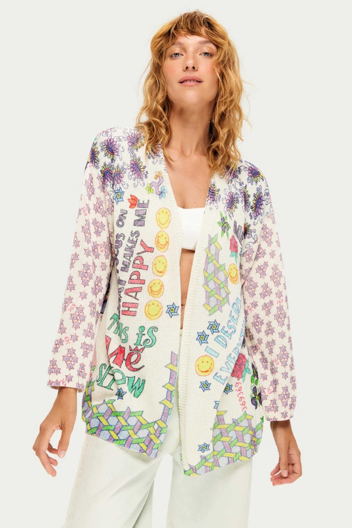 Mykonos Printed Cardigan in Markers