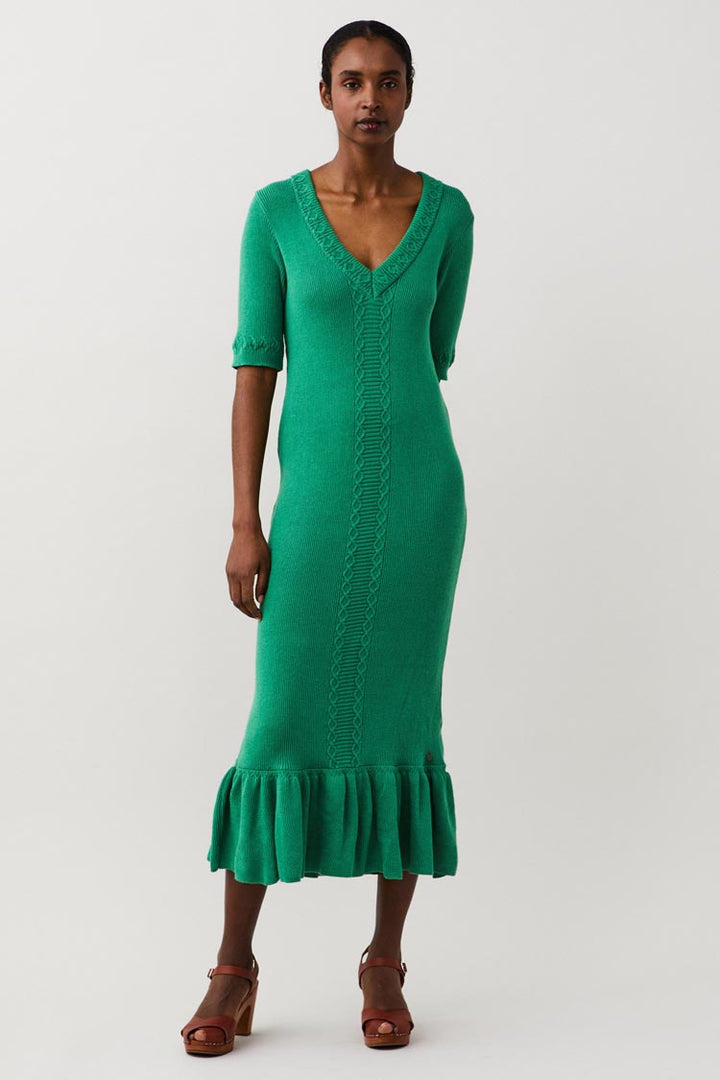 Myla Dress in Winder Green