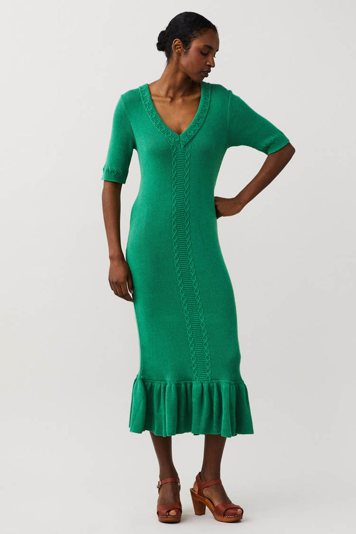 Myla Dress in Winder Green