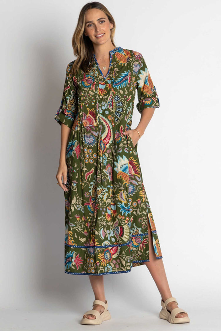 Nandita Midi Dress in Olive