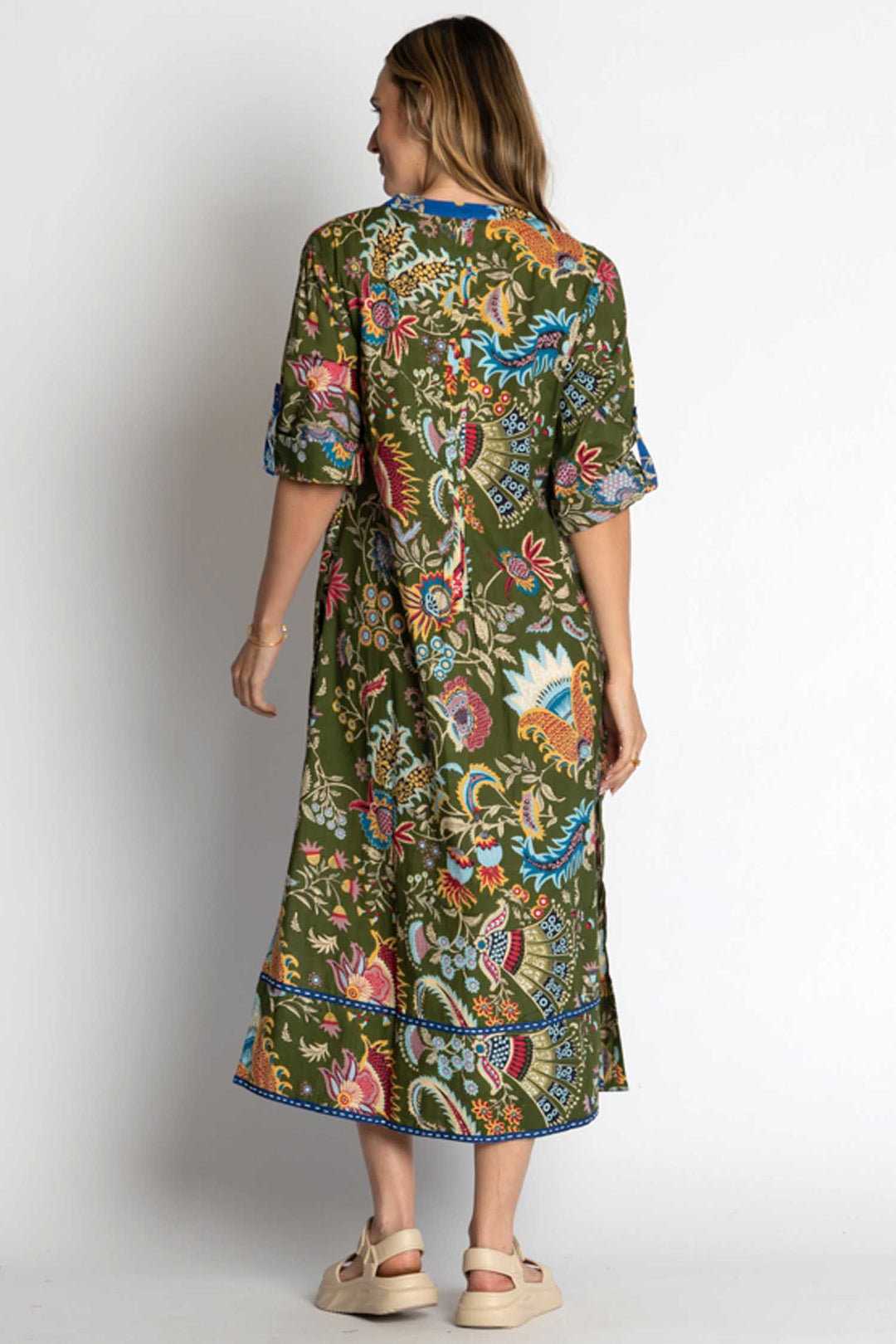 Nandita Midi Dress in Olive