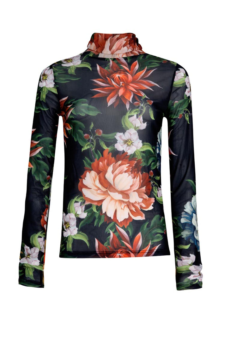 Neck of the Woods Top Black Floral