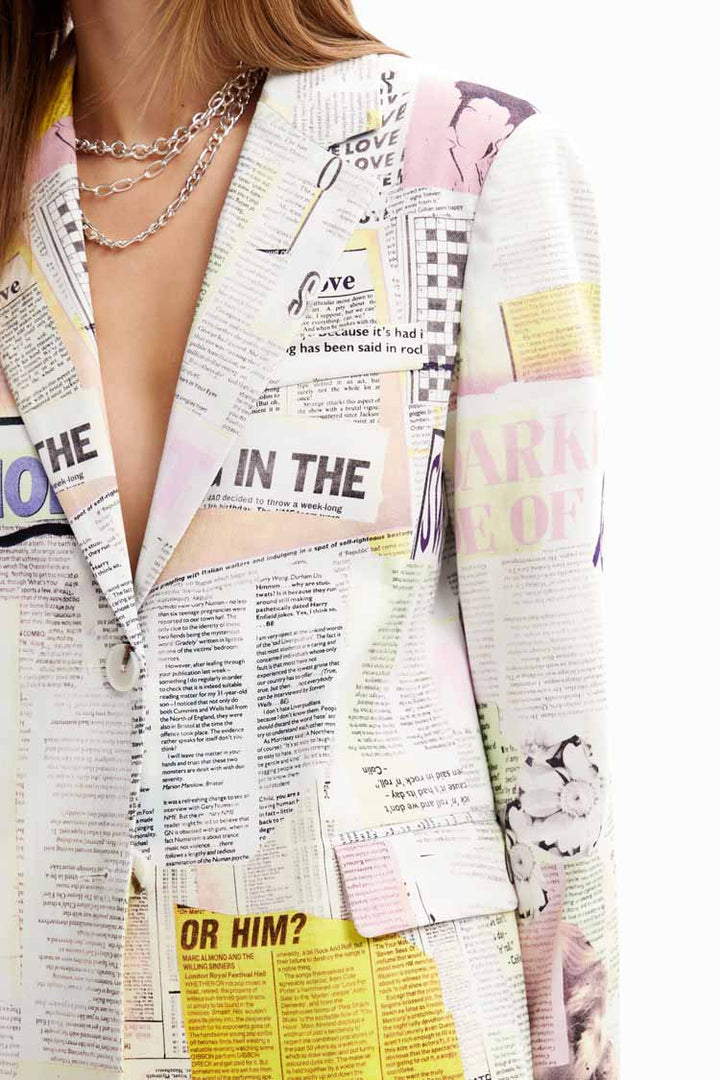 Newspaper Collage Blazer