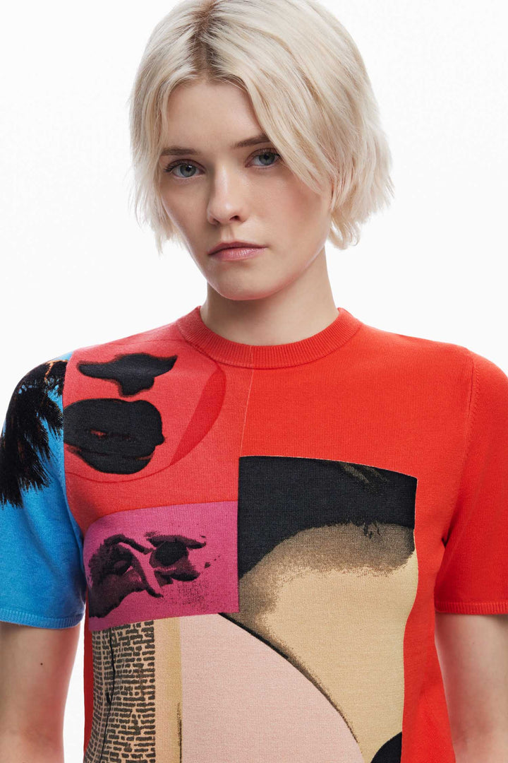 Newspaper Collage Print SS T-Shirt
