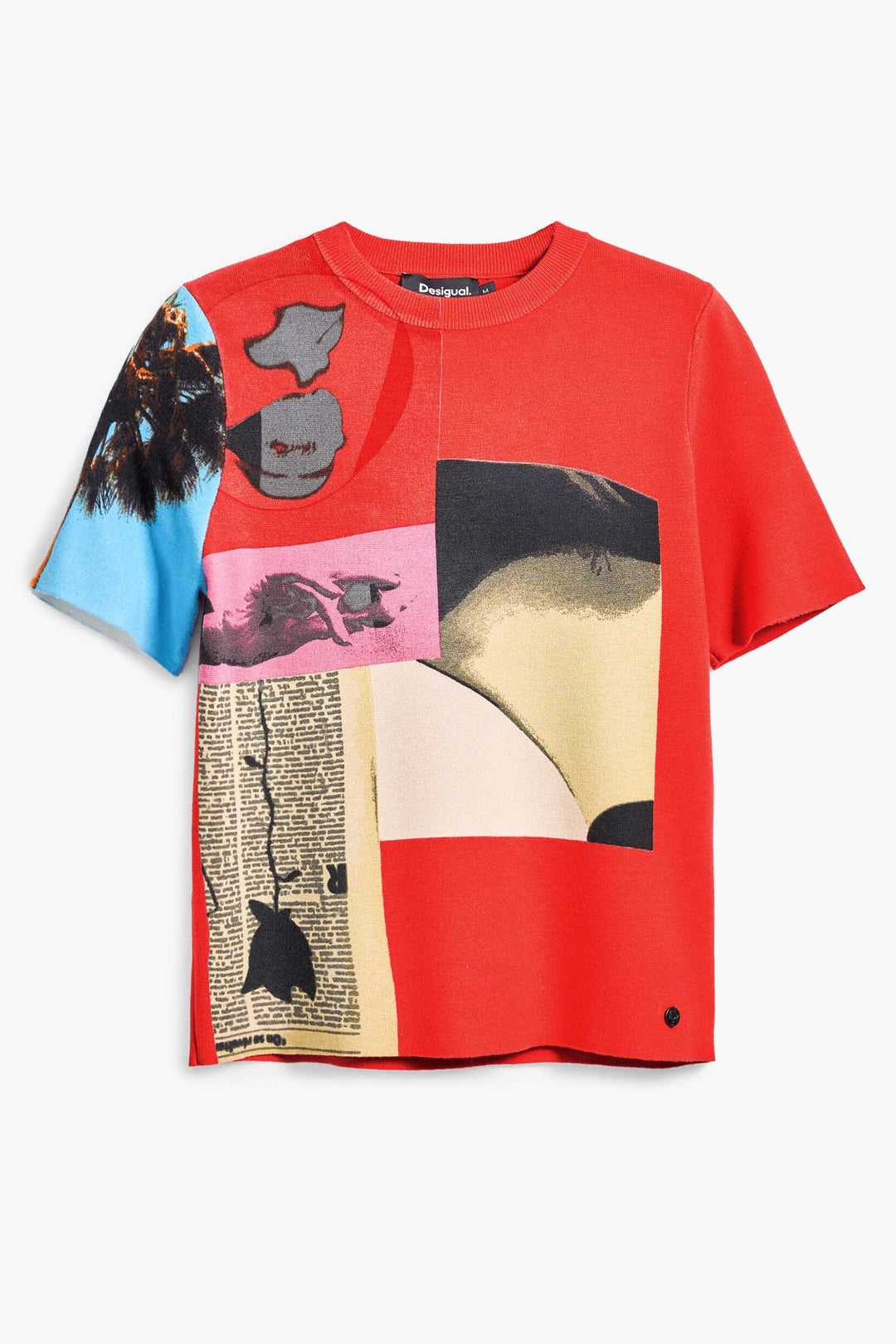 Newspaper Collage Print SS T-Shirt