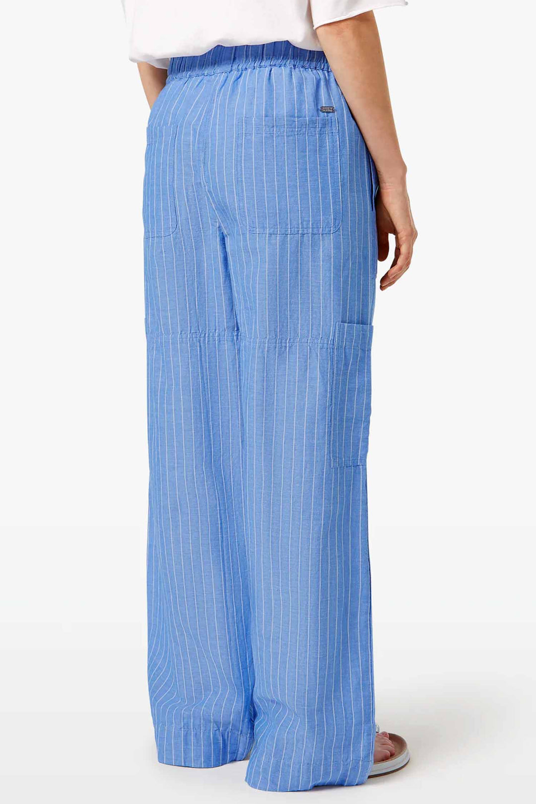 Noa Cargo Pants in Blue White Pin Stripe