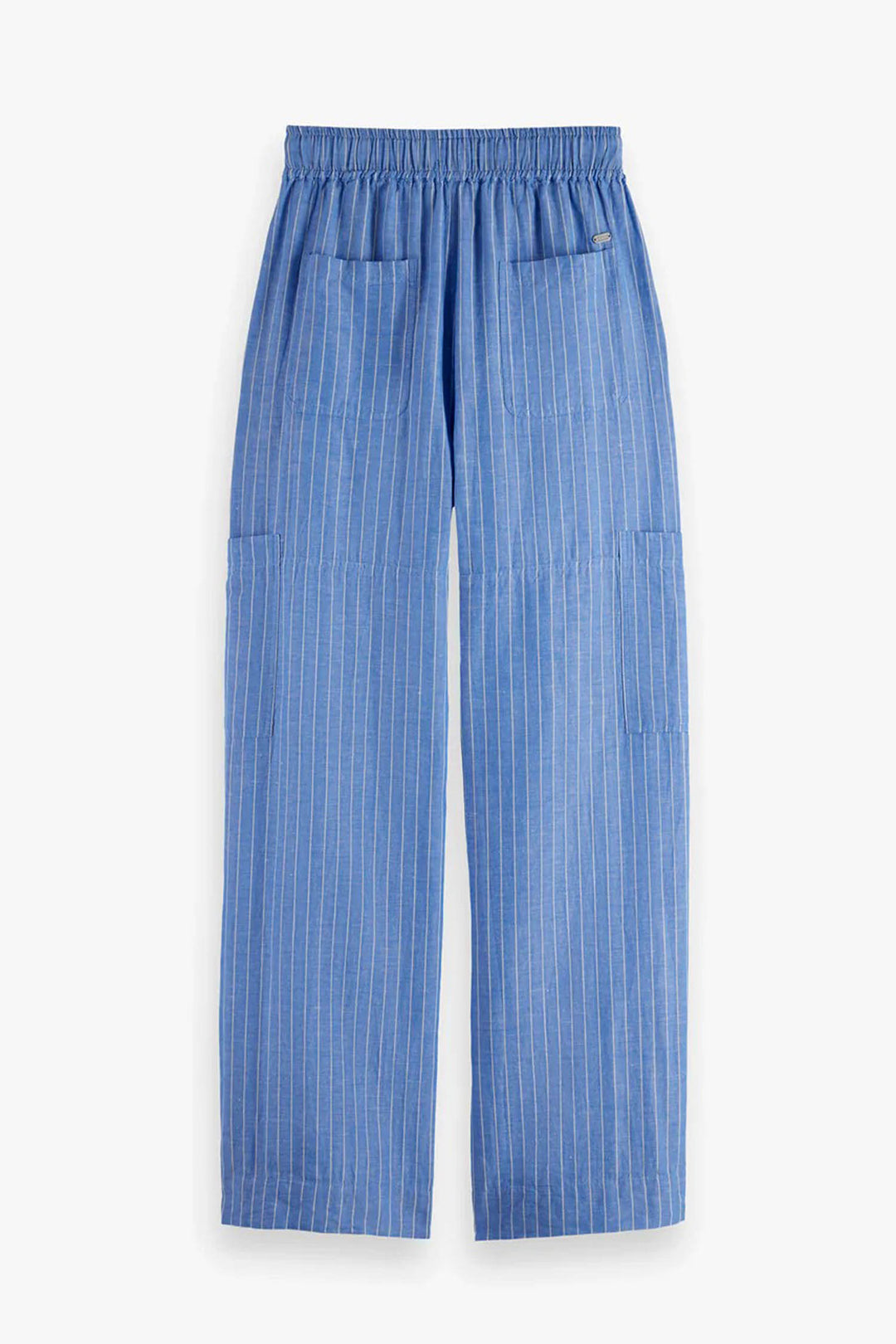 Noa Cargo Pants in Blue White Pin Stripe