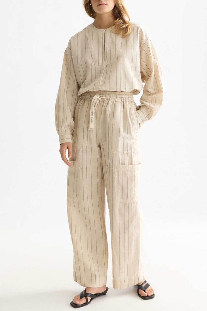 Noa High-Rise Wide Leg 30" Pants in Fog