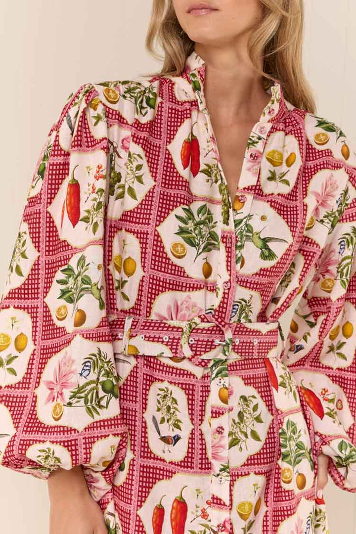Noddy Dress in Pink Citrus Tile