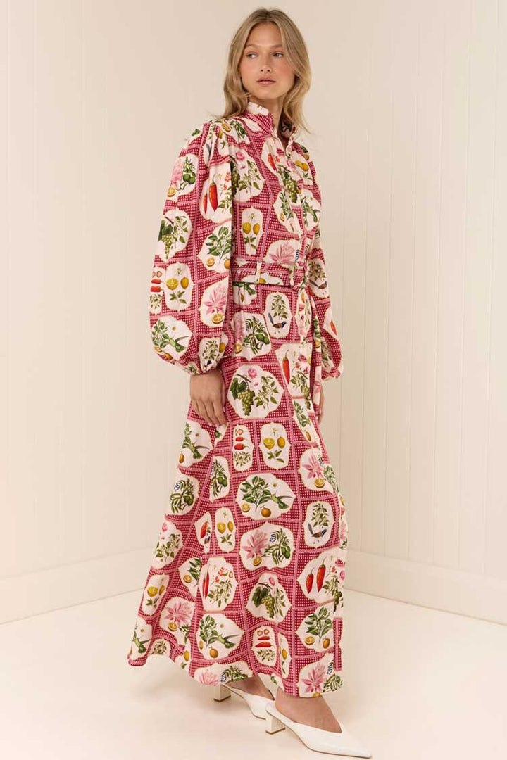 Noddy Dress in Pink Citrus Tile