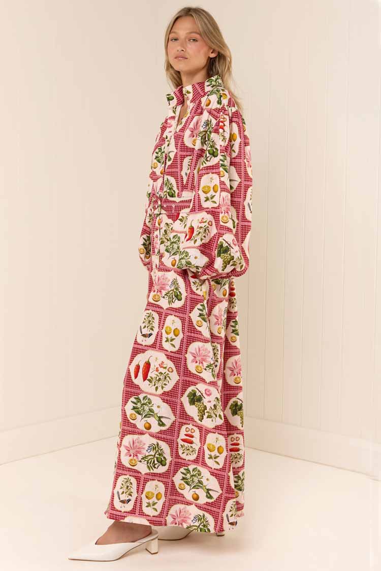 Noddy Dress in Pink Citrus Tile