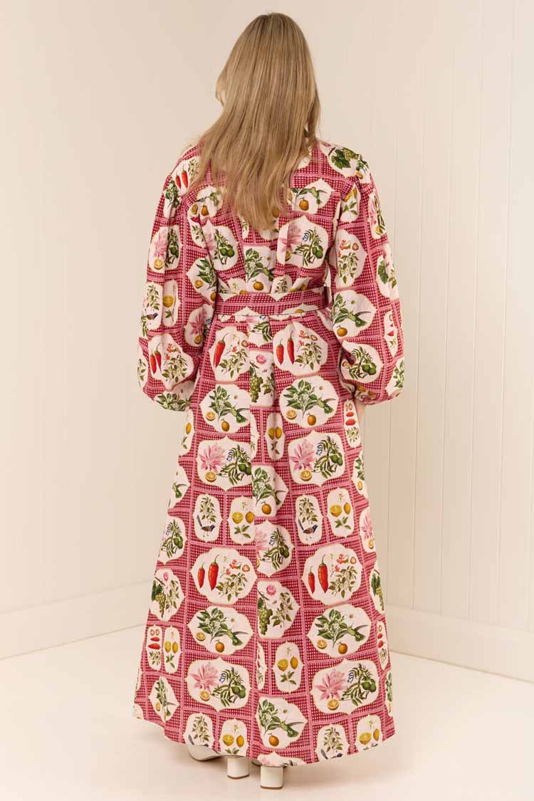 Noddy Dress in Pink Citrus Tile