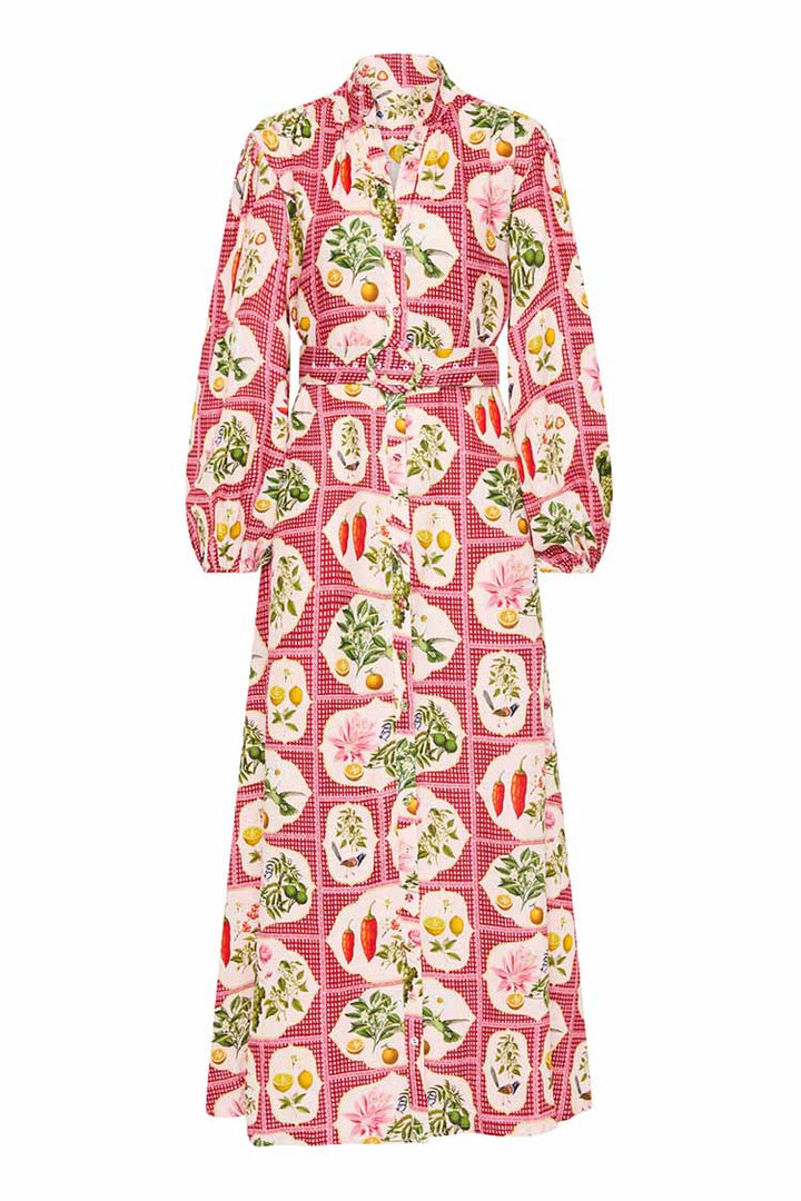 Noddy Dress in Pink Citrus Tile