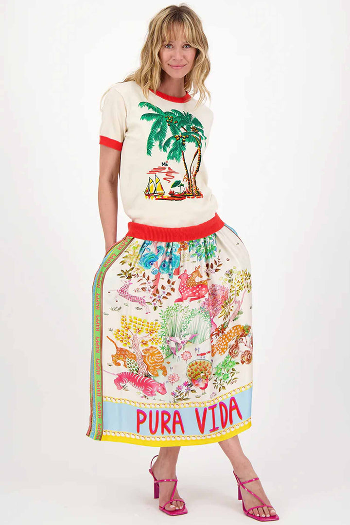 Nora SS Knit Shirt in Palm Tree