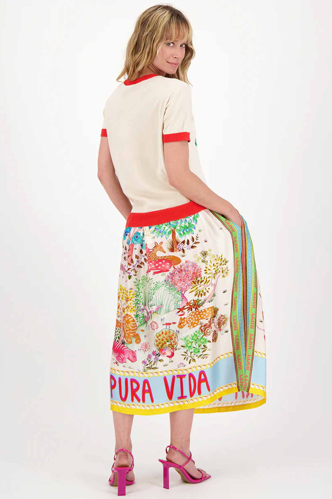 Nora SS Knit Shirt in Palm Tree