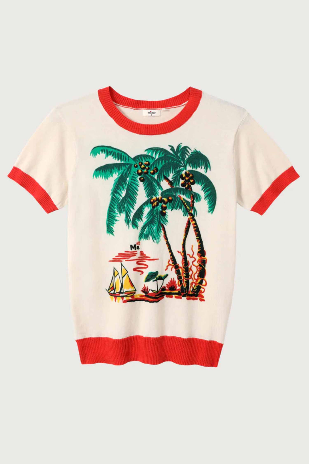 Nora SS Knit Shirt in Palm Tree