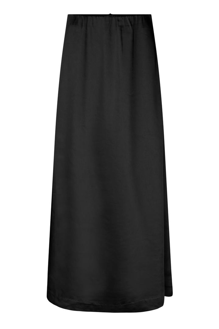 Odile Sateen Maxi Skirt in Black