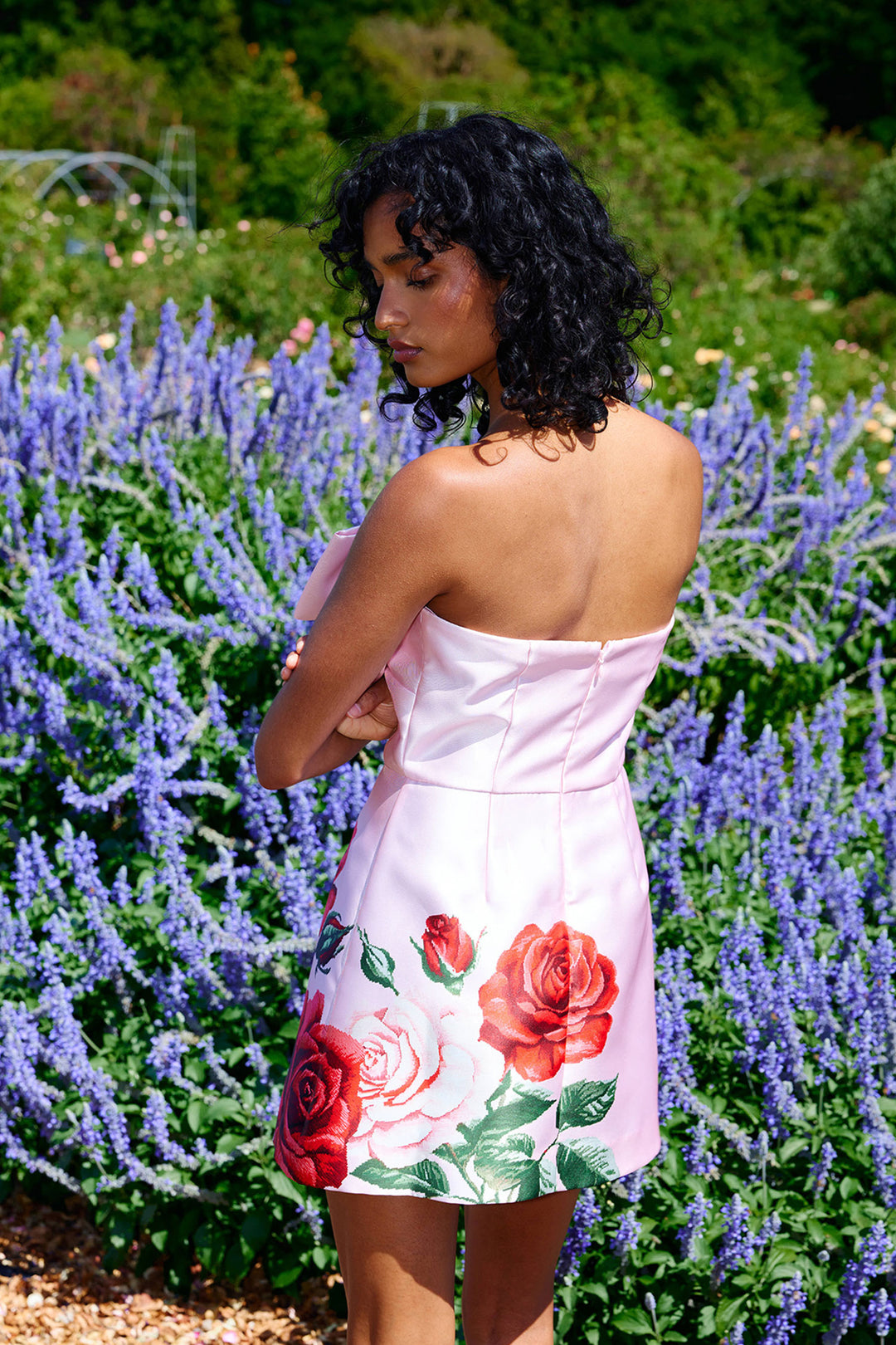 Olivia Mini Dress in Baby Rose