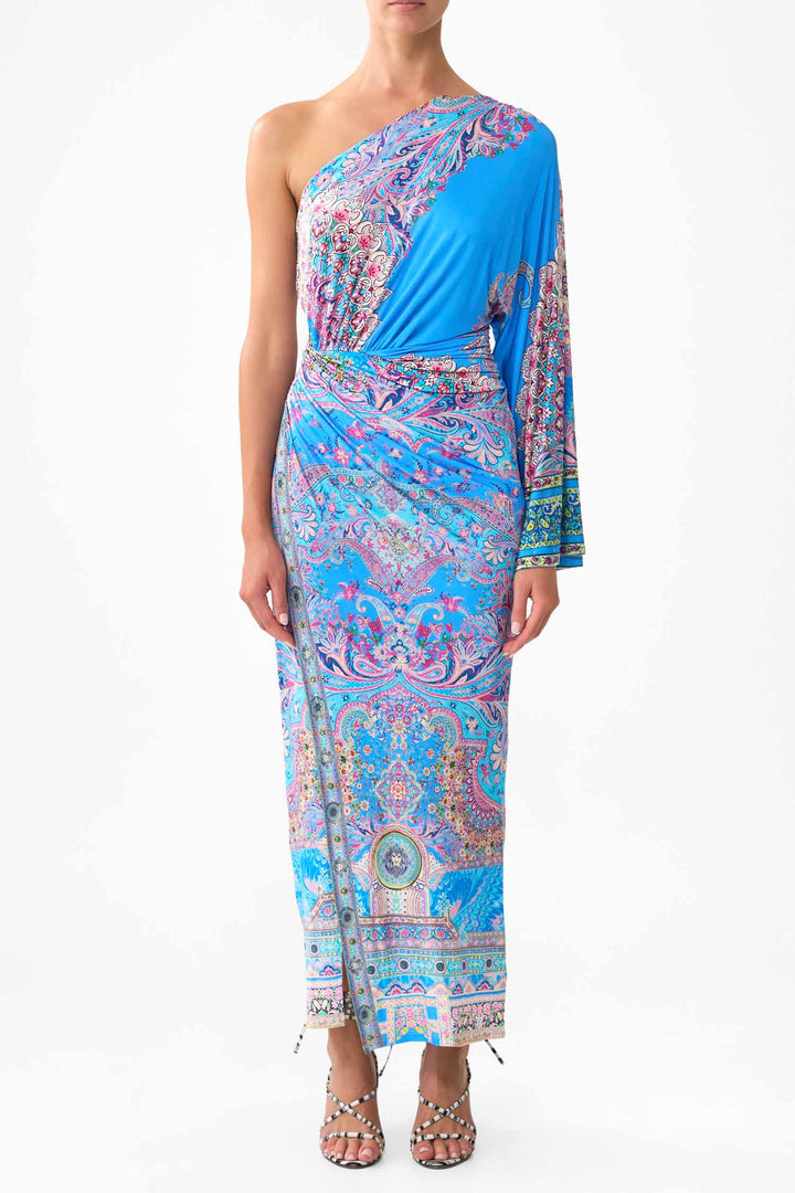 One Shoulder Jersey Dress in Footsteps in Folklore