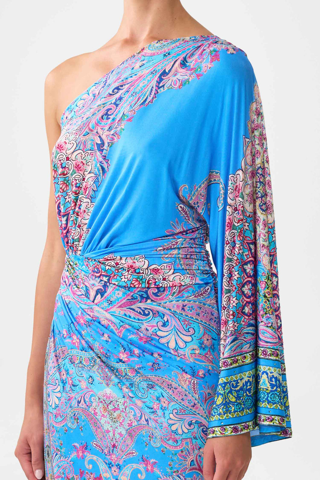 One Shoulder Jersey Dress in Footsteps in Folklore