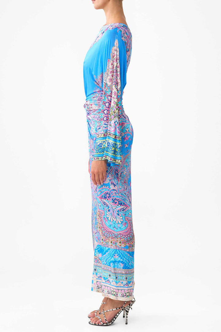 One Shoulder Jersey Dress in Footsteps in Folklore