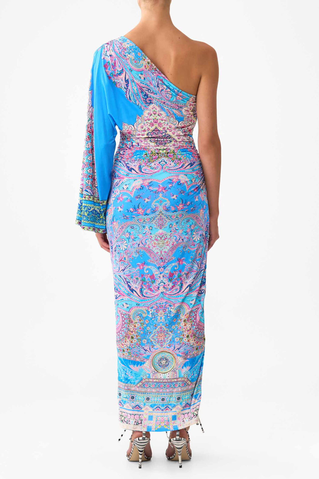One Shoulder Jersey Dress in Footsteps in Folklore