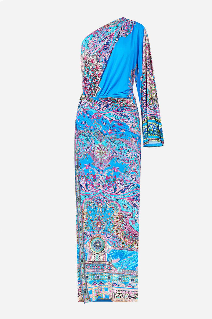 One Shoulder Jersey Dress in Footsteps in Folklore