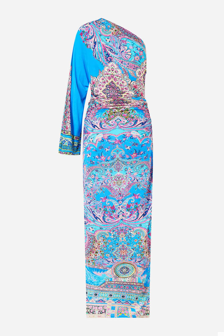 One Shoulder Jersey Dress in Footsteps in Folklore