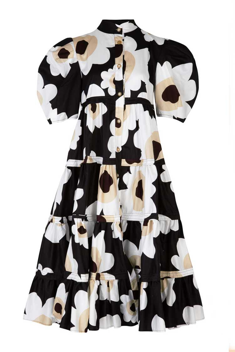 One, Two, Check Floral Dress