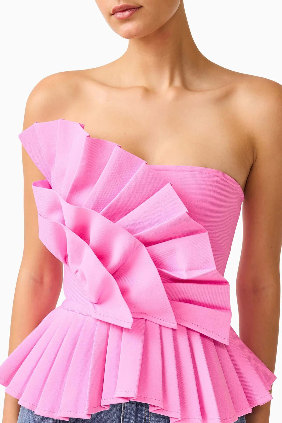 Orelia Pleated Top in Candy Pink