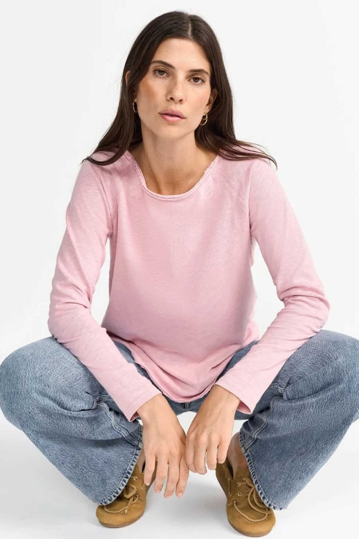 Organic Heavy Jersey LS in Rose Water