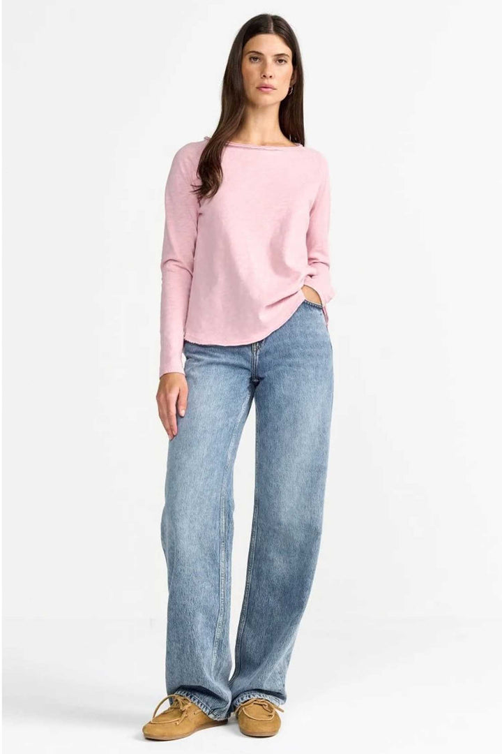 Organic Heavy Jersey LS in Rose Water