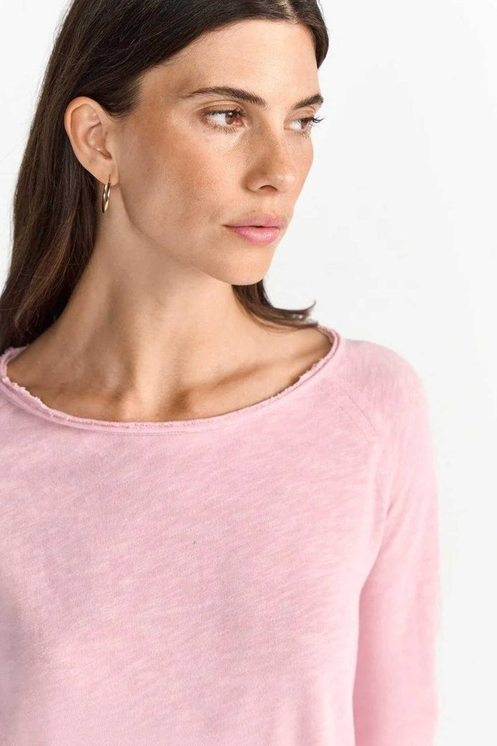 Organic Heavy Jersey LS in Rose Water