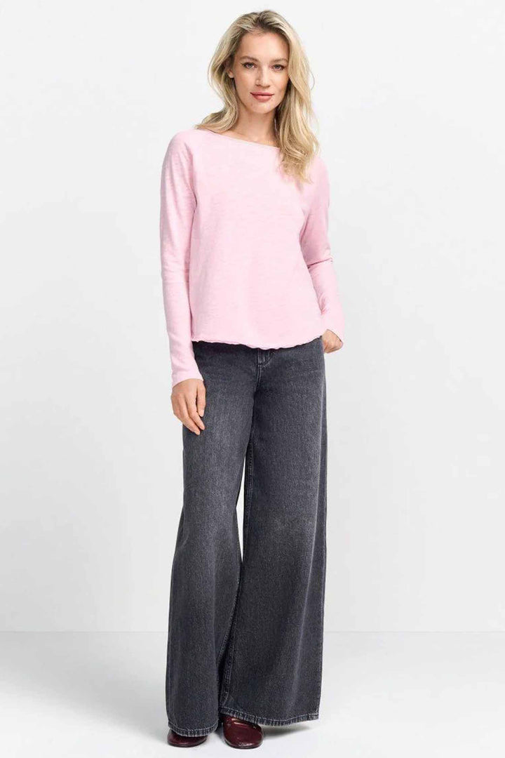 Organic Rib LS T-Shirt in Strawberry