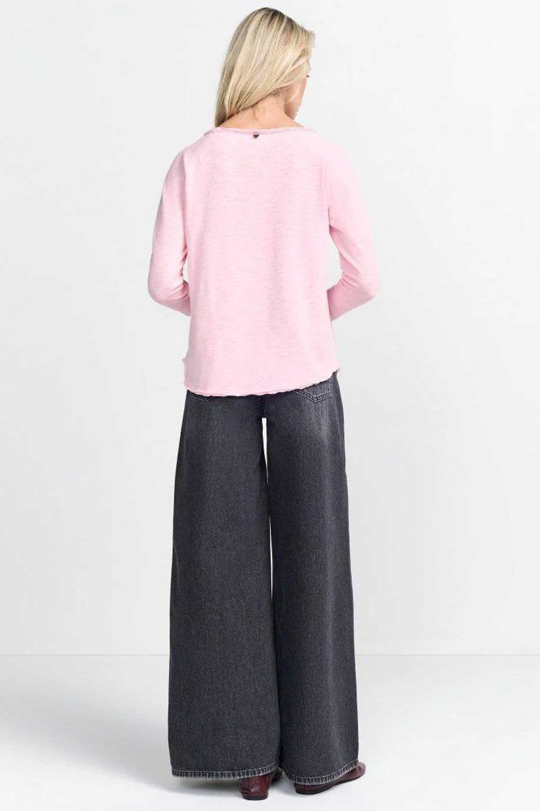 Organic Rib LS T-Shirt in Strawberry