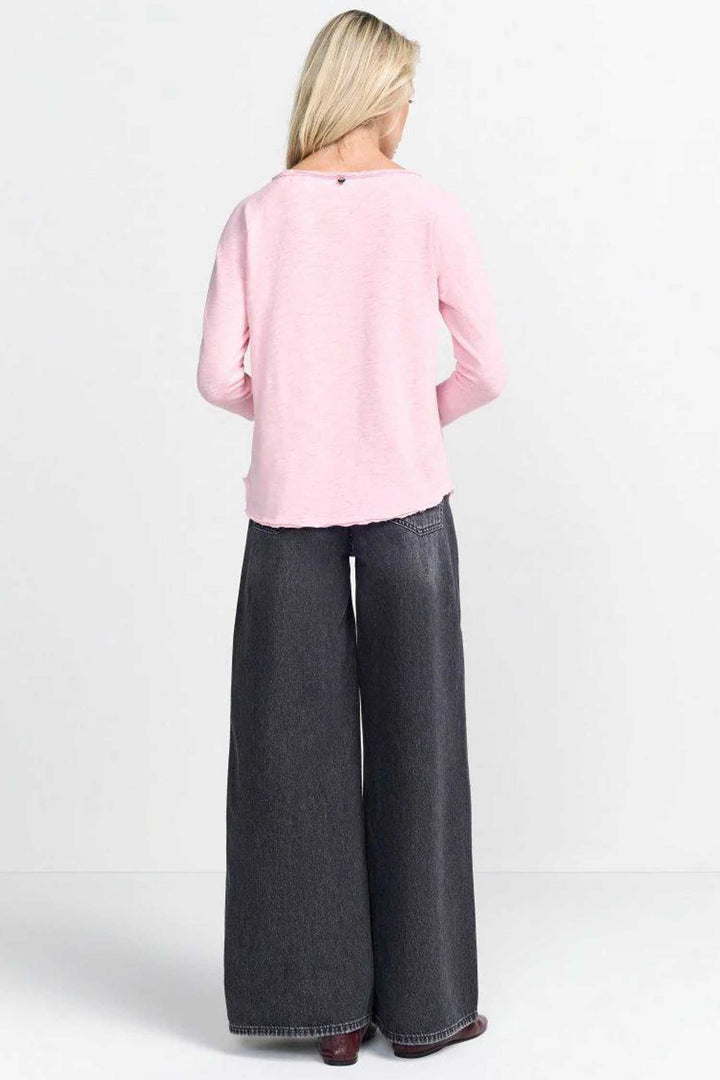 Organic Rib LS T-Shirt in Strawberry