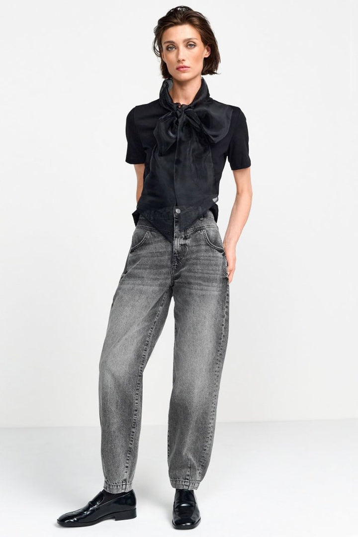 Organza Bow Collar T-Shirt