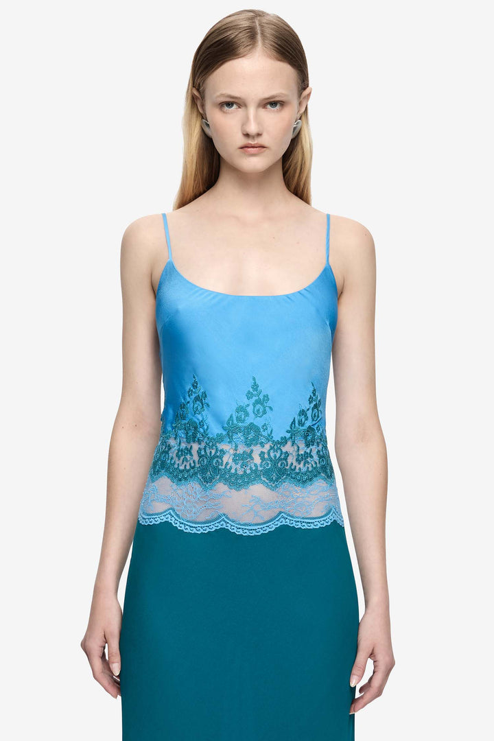 Orsina Scoop Maxi Dress in Azure Blue/Jade