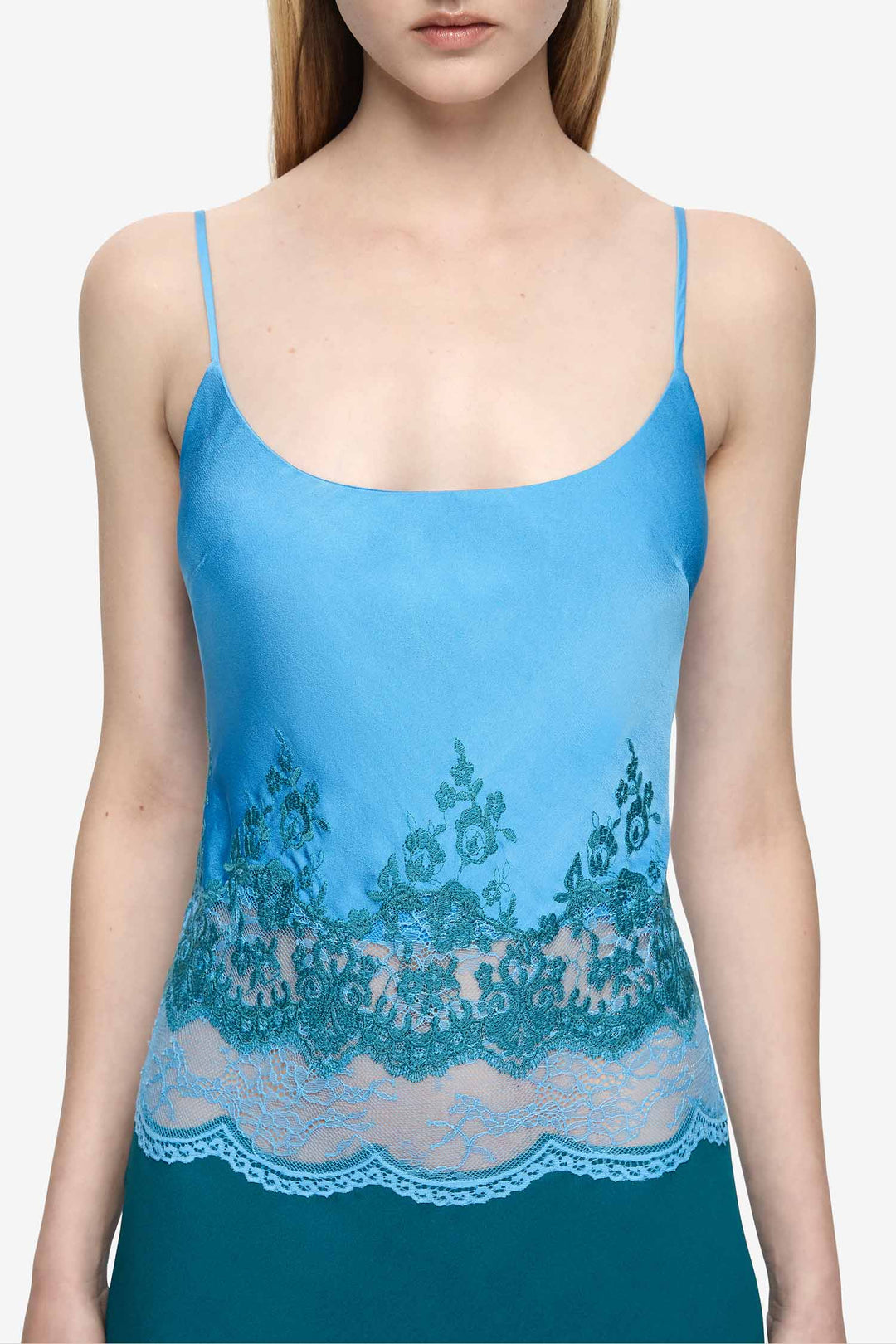 Orsina Scoop Maxi Dress in Azure Blue/Jade
