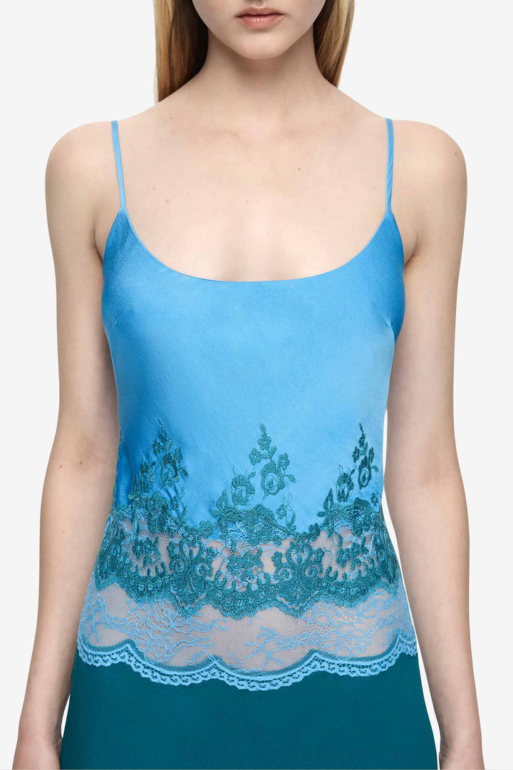 Orsina Scoop Maxi Dress in Azure Blue/Jade